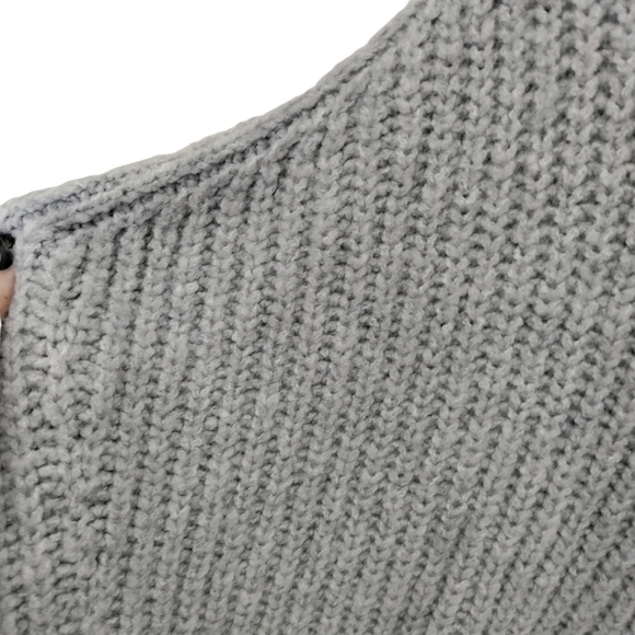 Anthropologie Maeve Athena Cowl Neck Sweater Small Grey Thick Knit Cropped - Picture 9 of 12